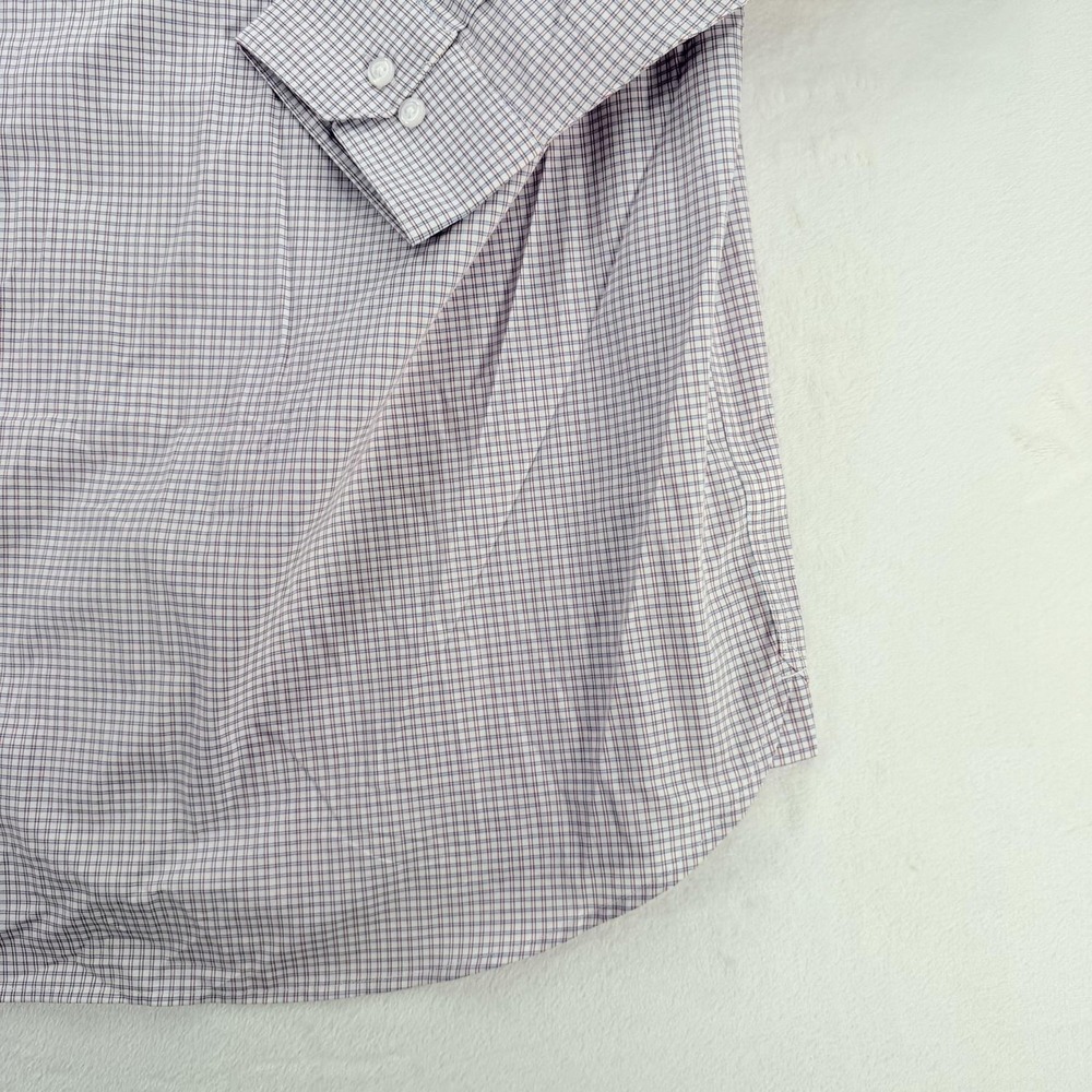 Oak Hill Shirt Mens 18.5 34/35 Blue Check Big Tall Non Iron Long Sleeve Dress - Picture 11 of 16